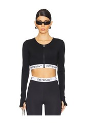 OFF-WHITE Logoband Zipped Crop Top