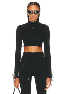 OFF-WHITE Long Sleeve Crop Top