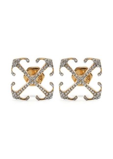 OFF-WHITE Mini Arrow crystal-embellished earrings