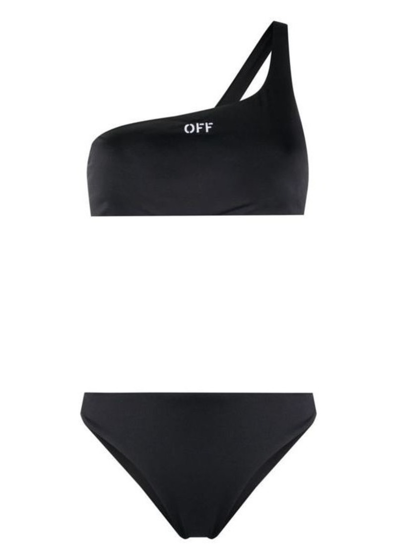 OFF-WHITE Off Stamp-embroidered bikini set
