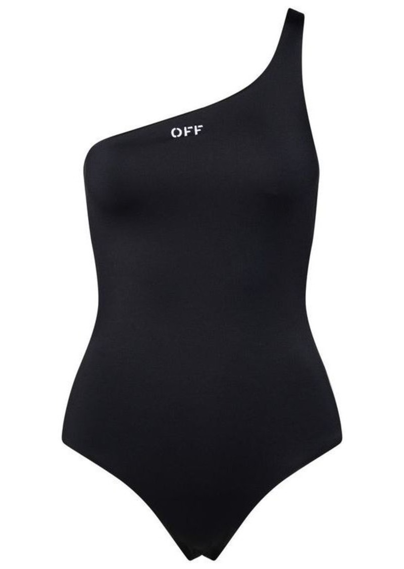 OFF-WHITE ONE-PIECE ONE-SHOULDER SWIMSUIT