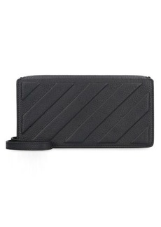 OFF-WHITE PEBBLED LEATHER CLUTCH