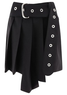 OFF-WHITE Pleated belted skirt