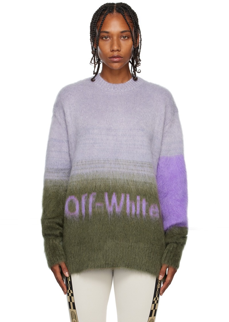 Off-White Purple & Green Helvetica Sweater
