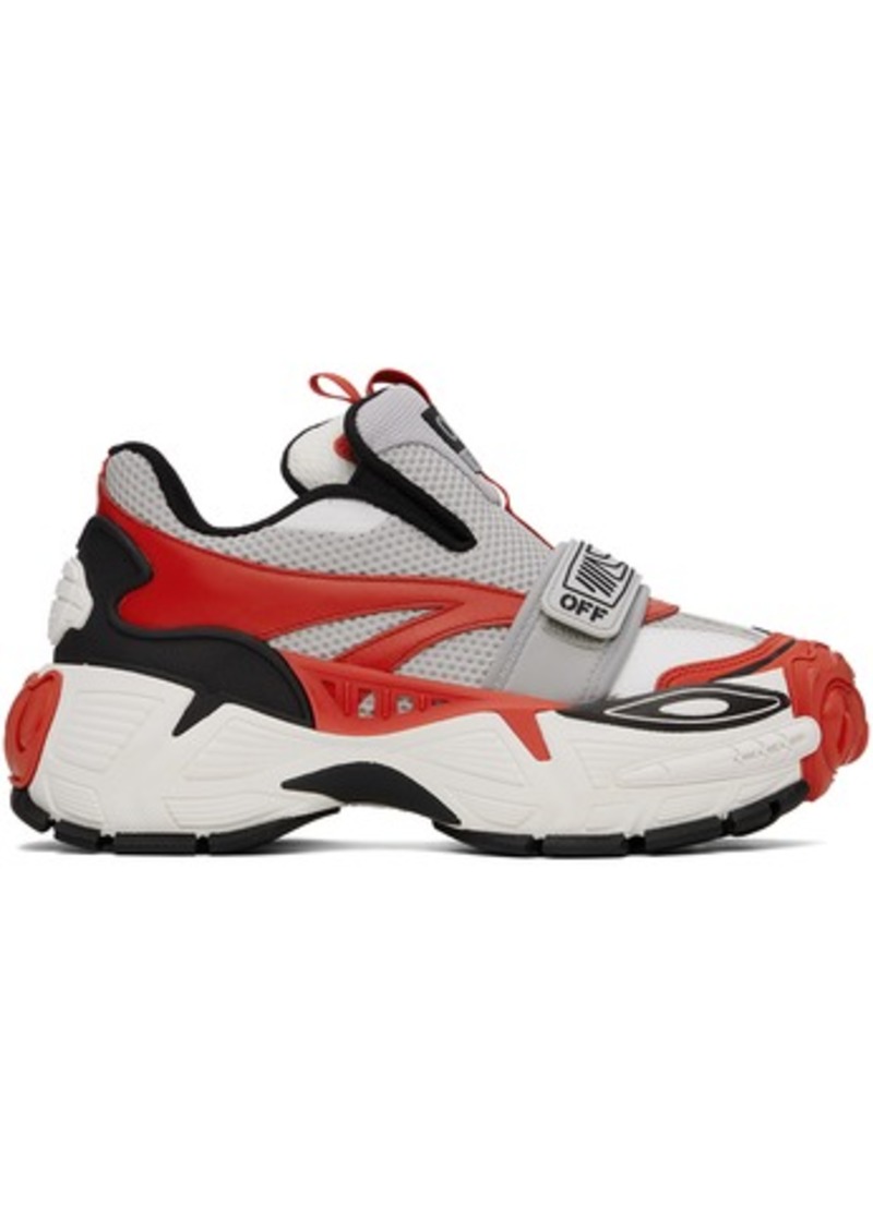 Off-White Red & Gray Glove Slip On Sneakers