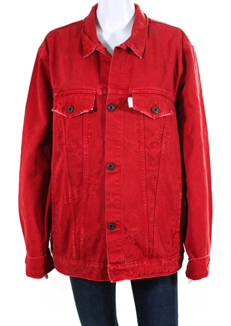 Off-White Red Denim Jacket