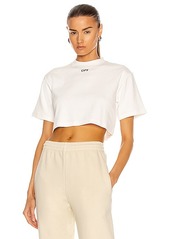 OFF-WHITE Rib Cropped Casual Tee