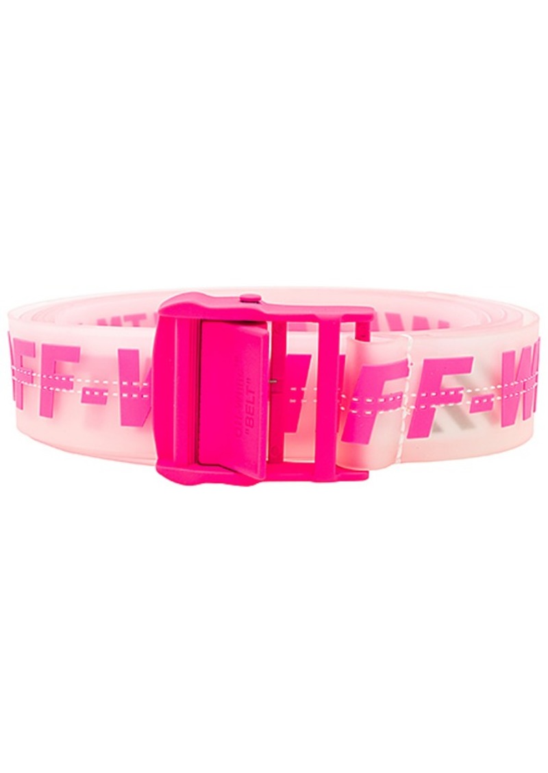 pink rubber off white belt