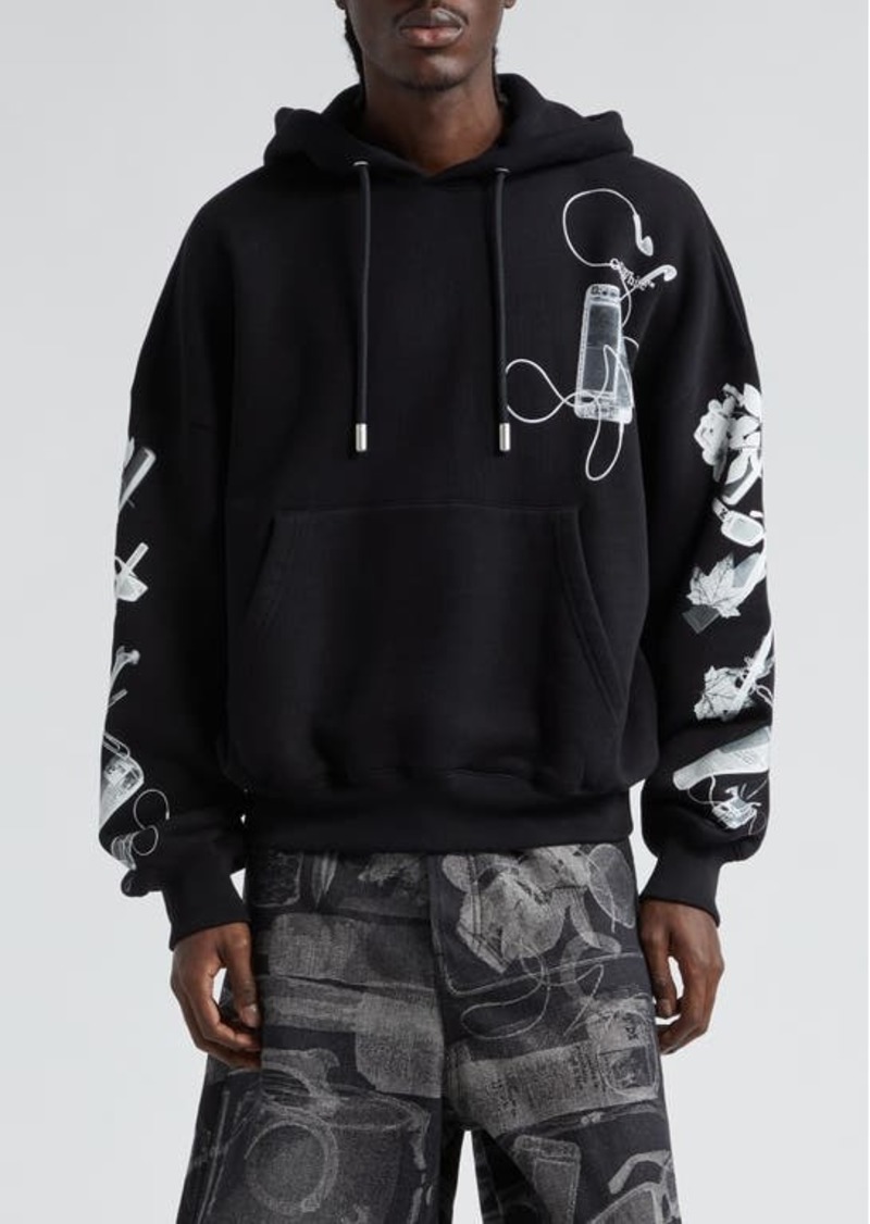 Off-White Scan Arrow Cotton Graphic Hoodie