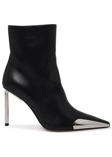 OFF-WHITE Silver Allen Frame black leather ankle boots