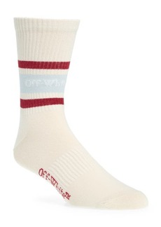 Off-White Stripes Logo Crew Socks