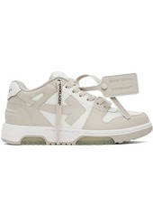 Off-White White & Beige Out Of Office Sneakers