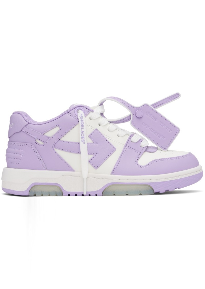 Off-White White & Purple Out Of Office Calf Leather Sneakers