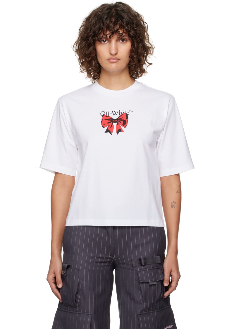 Off-White White Bow Bookish Logo Boxy T-shirt