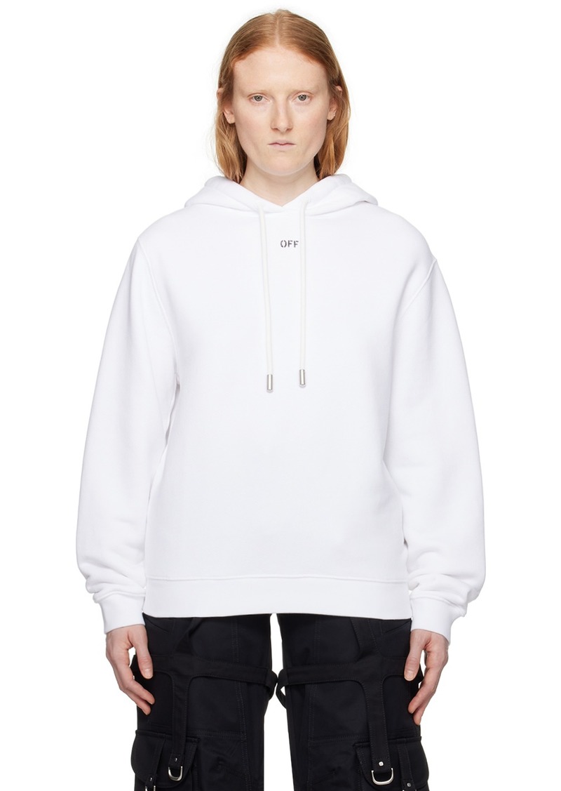 Off-White White Embroidered Hoodie