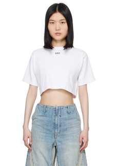 Off-White White Off Stamp Rib Cropped T-Shirt