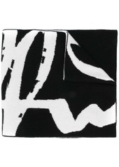 Off-White intarsia-knit logo scarf