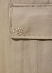 Off-White Ow Embroidered Cotton Cargo Pants