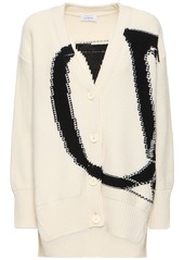 Off-White Ow Maxi Logo Wool Cardigan