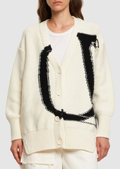 Off-White Ow Maxi Logo Wool Cardigan