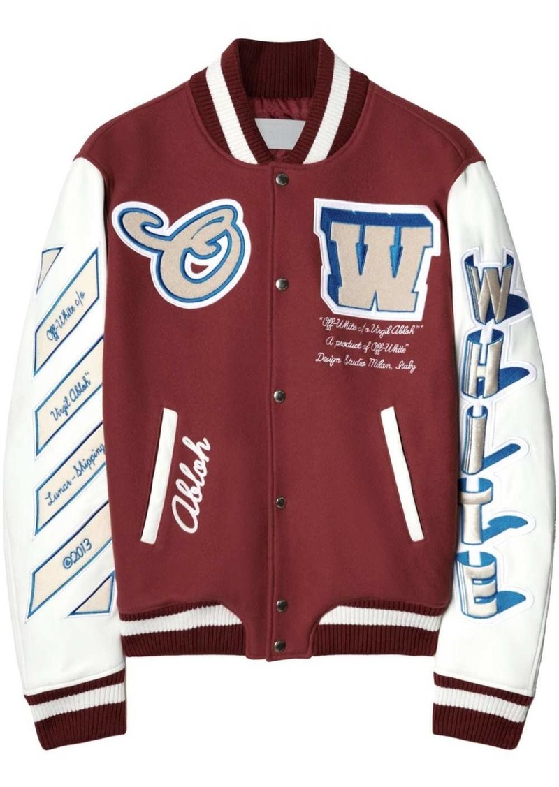 Off-White Lea appliqué varsity jacket