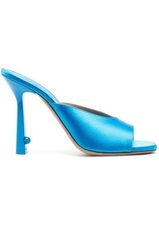 Off-White Pop Lollipop Pointed-Toe Mules in Light-.Blue Leather Woman