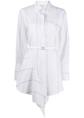 Off-White striped asymmetric mini shirt dress