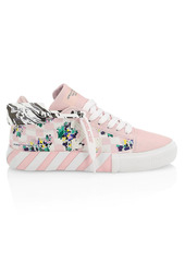 Off-White Printed Checkered Canvas Vulcanized Sneakers
