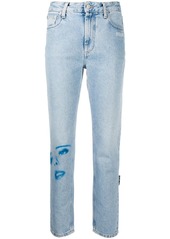 Off-White printed faces straight-leg jeans