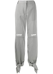 Off-White printed logo tie cuffs trousers