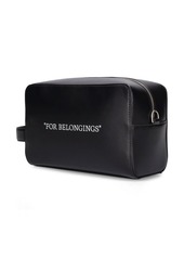 Off-White Quote Bookish Leather Toiletry Bag