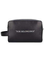 Off-White Quote Bookish Leather Toiletry Bag