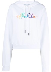 Off-White Rainbow logo print cropped hoodie
