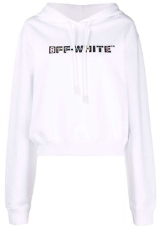 Off-White rhinestone-embellished logo hoodie