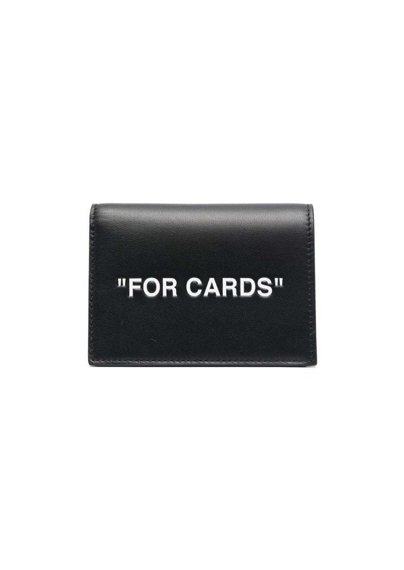 Off-White slogan leather card holder