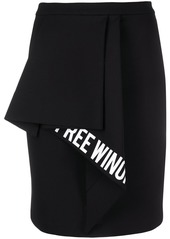 Off-White slogan-print ruffled-detail skirt