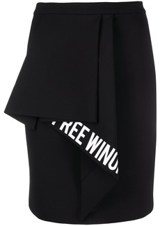 Off-White slogan-print ruffled-detail skirt