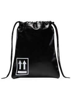 Off-White Leather Drawstring Bag "Black"