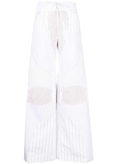 Off-White striped wide-leg cotton trousers