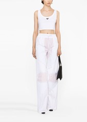 Off-White striped wide-leg cotton trousers