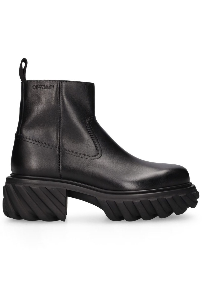 Off-White Tractor Motor Leather Ankle Boots