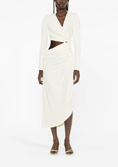 Off-White Vi-Crepe draped midi dress