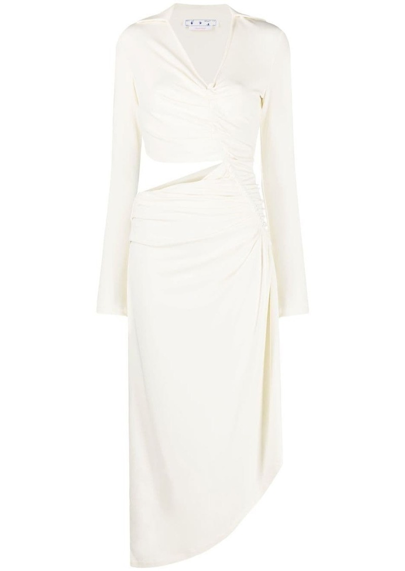 Off-White Vi-Crepe draped midi dress