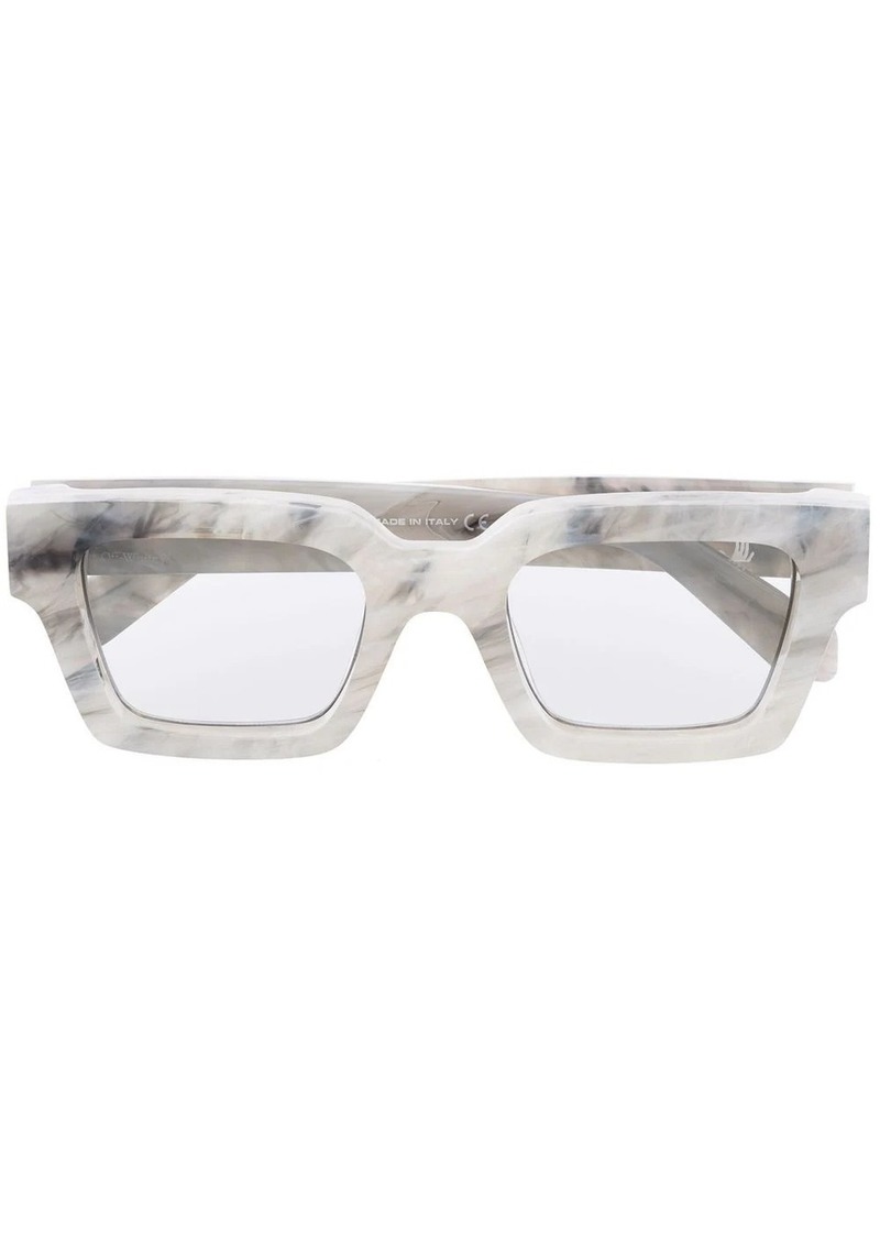 Off-White Men's Virgil Acetate Square Sunglasses, Marble, Men's, Sunglasses Square Sunglasses