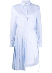 Off-White wave print asymmetrical pleated dress