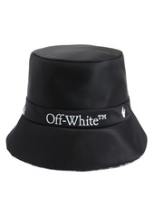 Off-White Logo Rain Bucket Hat in Black White at Nordstrom