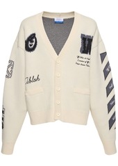 Off-White Wool Blend Varsity Cardigan