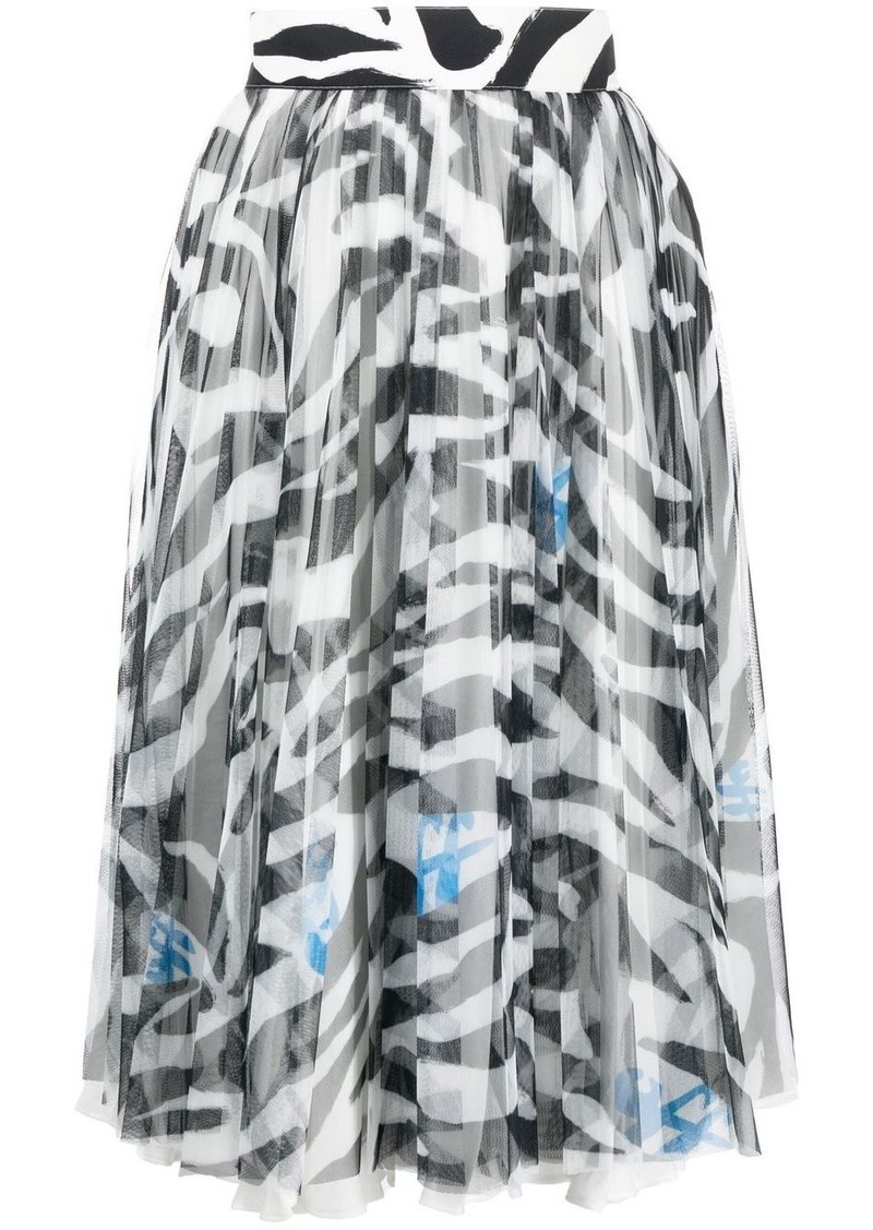 Off-White zebra-print midi skirt