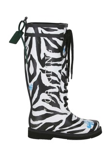 Off-White Zebra Print Rain Boots