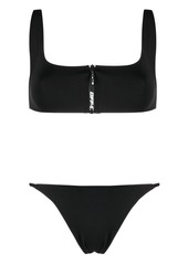 Off-White zipped logo-print bikini